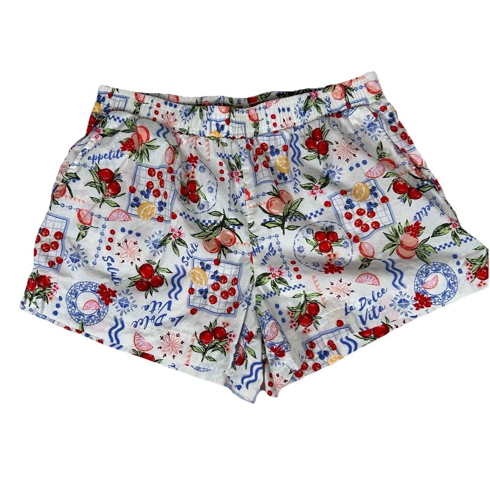 La Dolce Vita Printed Graphic Boxer Shorts Vinyl Threads Cottagecore Size M
